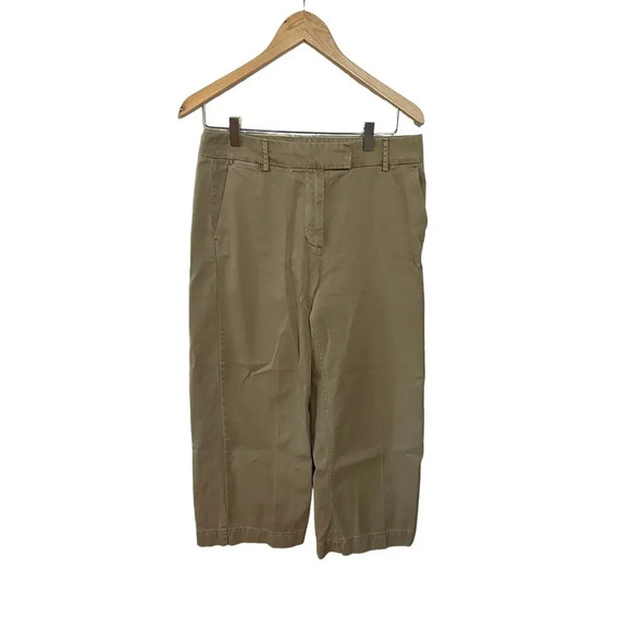 J Crew Wide Leg Tan Cotton Dress Pant - Picture 1 of 9